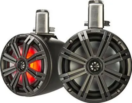 2 enceintes 8'' - KMTC 150W LED - Noir - Montage barre