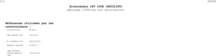 Alternateur prestolite 24V 100A