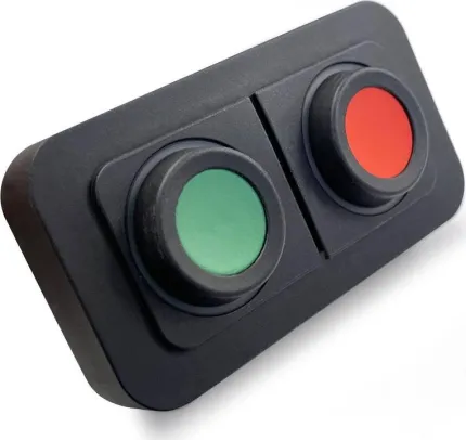 Clavier de commande Powerkey Pro à 2 touches RGB de Ø24mm, avec protocole J1939, sans ses pastilles gravées