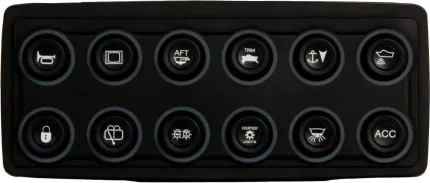 Clavier de commande Powerkey Pro V2 Lisse à 12 touches RGB de Ø15mm, avec protocole J1939, sans ses pastilles gravées