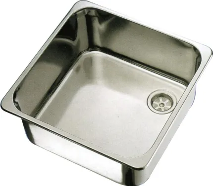 Evier inox poli 340x340x150mm