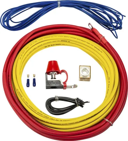 Kit câblage d'alimentation amplificateur 8AWG avec protection