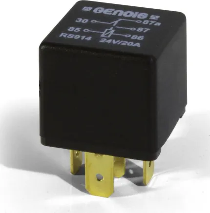 Relais 5 bornes 12V 20/30A Diode