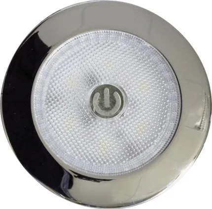 Spot 6 POWERLEDs large 100° + inter - 10-30V - Ø 90mm - IP67