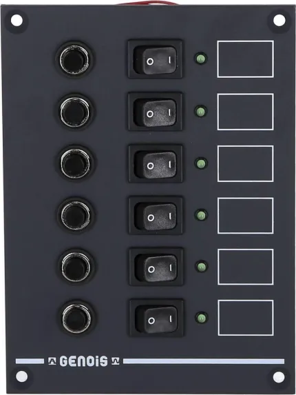 Tableau Genois 12/24V 6 interrupteurs / 6 disjoncteurs