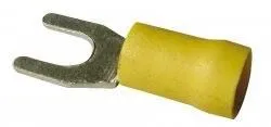 Boîte 100 cosses fourches 5mm jaune - standard