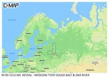 Carte C-MAP® Reveal™ Moscou / Tver / Volga / Balt & Rivère Oka