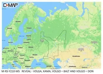 Carte C-MAP® Reveal™ Volga / Kama / Volga Baltique / Fleuve Don