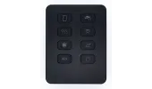 Clavier à 8 boutons en aluminium anodisé noir, avec protocole SiCom et alimentation de 6 à 22Vdc
