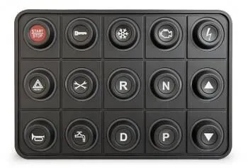 Clavier de commande Powerkey Pro à 15 touches de Ø15mm, avec protocole CANopen, sans ses pastilles gravées