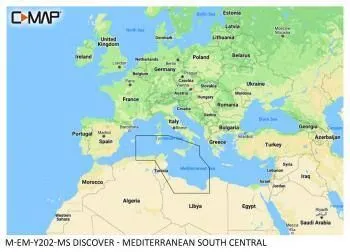 Carte C-MAP® Discover™ Méditerranée Centrale & Sud