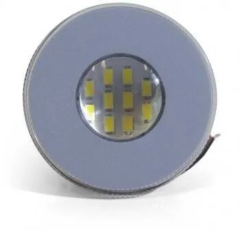 Plafonnier 10 LED lentille opaque 12-24V Ø 70mm