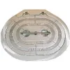Trappe oblongue 19''x26'' en aluminium avec dormant aluminium (avec charnière)