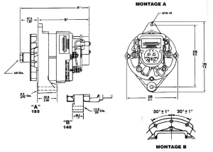 Alternateur Prestolite 12V 105A montage B