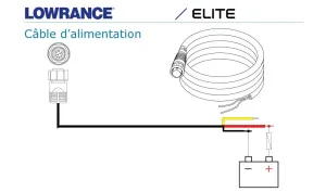 Câble d'alimentation sans NMEA0183 pour HDS / Elite / Hook