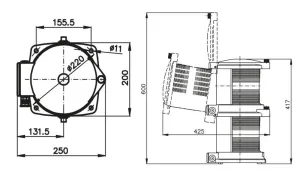 FEU DOUBLE SERIE 760 REMORQUAGE JAUNE 135°, 24-230V