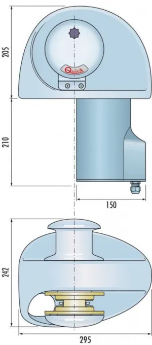 Guindeau horizontal Eagle 24V 1000W avec poupée 10mm