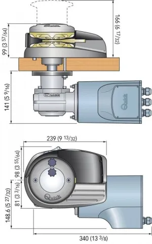 Guindeau Vertical Aleph 24V 1000W avec poupée 8mm