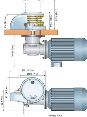 Guindeau vertical Regal 24V 3000W avec poupée