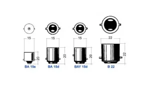 Lampe B22 sphérique 12V 40W