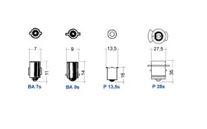Lampe BA9S tube 12V 4W