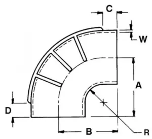 Liaison échappement coude à 90° Ø254mm