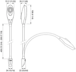 Liseuse / Lecteur de carte  LED SHARK 10-30V Long. 30cm