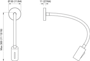 Liseuse LED orientable AUDREY 10-30V habillage cuir noir