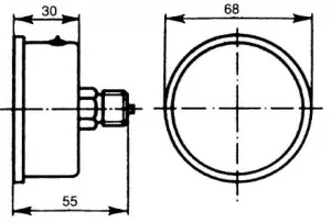 Manomètre axial 0-10b Ø 63mm
