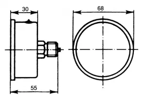 Manomètre axial 0-40b Ø 63mm
