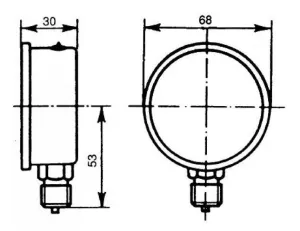 Manomètre vertical 0-10b Ø 63mm