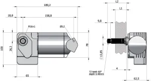 Moteur essuie glace 12V arbre L25mm