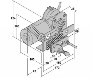 Moteur essuie glace 12V cloison 20