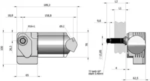 Moteur essuie-glace 24V arbre L75mm