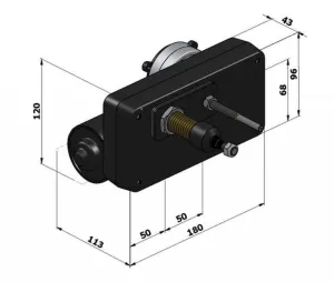 Moteur essuie glace 24V cloison < 20mm