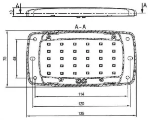 Plafonnier extra-plat 34 leds 12V