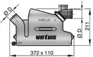 Pot d'échappement Ø50 entrée orientable