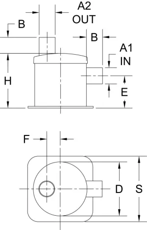 Pots à barbotage E Horizontale / S Verticale 3'' Ø76mm