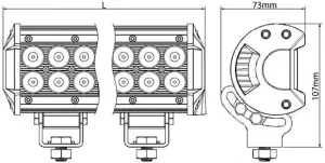 Projecteur 12 LED 36W 2500 lm