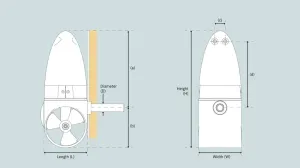 Propulseur externe poupe EX70C 70KG 24V