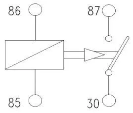 Relais 4 bornes 12V 30A standard fixation