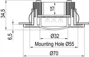 Spot 10 LED lentille claire 12-24V ressorts + AMP - Ø 70mm