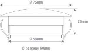Spot 18 LEDs Blanc froid - 12V - Ø 75mm