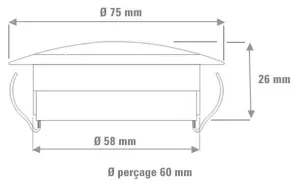 Spot 24 LEDs Blanc froid - 24V - Ø 75mm