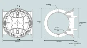 TUNNEL DE POUPE NYLON RENFORCE D 250 MONTAGE BOULONNE SE130-170-240HYD