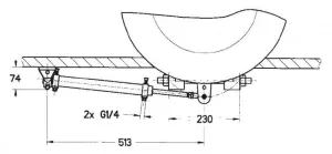Vérin hydraulique latéral HB jusqu'à 300CV 28ST